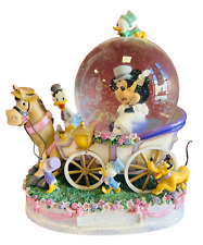 Disney Mickey & Minnie Marriage Wedding March Carriage Snow Globe Music Box picture
