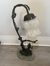 Tiffany Style Fairy On Swing Bronze Lamp With Marble Base picture