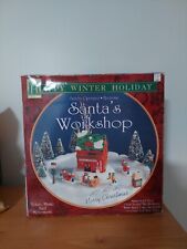 Vintage Happy Winter Holiday Battery Operated Animated Santa's Workshop    picture