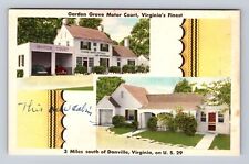 Danville VA- Virginia, Garden Grove Motor Court, Advertisement, Vintage Postcard picture