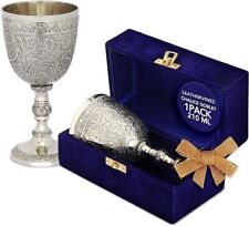 Vintage Brass Chalice Goblet Royal King Arthur Renaissance Medieval Wine Cup picture