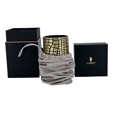 L'Objet Crocodile Black and Gold Brass Vase with Box and Dust Bag picture
