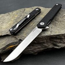 VORTEK ASTRO Black G10 Long Sleek Slender Blade Ball Bearing Folder Pocket Knife picture