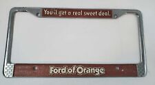 RARE Ford of Orange California Vintage Metal Dealer License Plate Frame picture