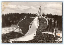 Oslo Norway Postcard Holmenkollen Ski Jumping Hill 1958 Vintage RPPC Photo picture