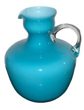 Turquoise Murano Style Glass Pitcher picture