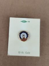 IBEW LOCAL UNION LU LAPEL PIN BROTHERHOOD ELECTRICAL WORKERS 10K GOLD picture