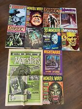 11 Monster Horror Magazines Famous Monsters Monster World FN- LOT 42224-1 picture