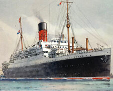 Vintage 1939 RMS Aquitania Luncheon Menu Cruise Ship Antonia Cunard White Star picture