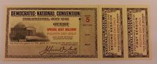 1948 DEMOCRATIC NATIONAL CONVENTION TICKET w/2 coupons Philadelphia PA  picture
