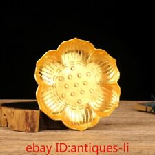 Collection of Ancient Chinese Bronze Gilded Lotus Flower Plates picture