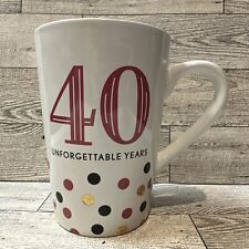 HALLMARK Coffee Mug 40 Unforgettable Years Polka Dot 5x3.5” Ceramic picture