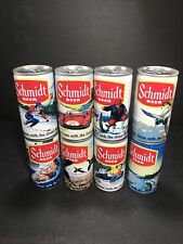 Vintage Schmidt Pull Tab Beer Cans EMPTY w/ Great Northwest Wildlife Scenes (8) picture