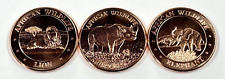 Copper Coins * One Oz. Each * Fine .999 Bullion * African Wildlife Series Set picture