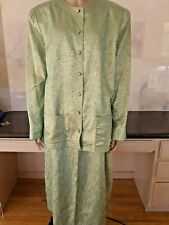 VINTAGE-ADELE SIMPSON-WOMENS DRESS-SKIRT-SIZE 16-GREEN MINT METALIC picture