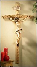 Val Gardena Wood Style Crucifix with Hand Painted Corpus for Church, 50 Inches picture