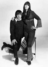 Sonny and Cher classic 1960's pose together full length by chair 5x7 inch photo picture