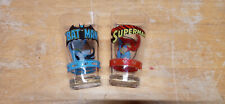 2pc DC Comics Collectors Pint Glasses ICUP Superman Batman MINT picture