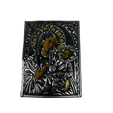 Metal Small embossed 3d Madonna Mary Child Religious Miniature Mini Picture picture