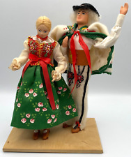 Vintage Spoldzielnia Pracy Lalki Polish Folk Art Wedding Couple Figurine Poland picture