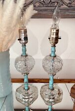 Pair Of Vintage Vanity Boudoir - Nightlight Glass Lamps picture