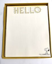 Vtg Hallmark Snoopy Woodstock HELLO Spelled Flock Stationery Adele Lionel Ritchi picture