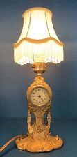 ANTIQUE-LUX CLOCK MFG.Co.-CLOCK-LAMP-Circa-1925-WORKING CONDITION-GOLD SPELTER picture