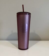 Starbucks Fall 2023 Maroon Berry Grid Soft Touch Venti Tumbler NEW picture