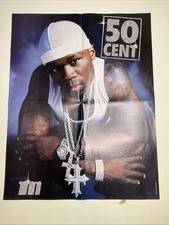 Vintage 50 Cent & Hilary Duff Hip Hop Magazine Pullout Double Sided Poster B66 picture