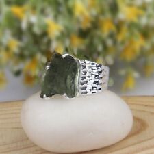 Czech Republic Authentic Moldavite Ring 925 Sterling Silver Healing Jewelry picture