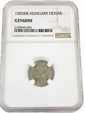 NGC GENUINE Hungary Silver Denar Madonna and Child c. 1583 Madonna & Christ Coin picture