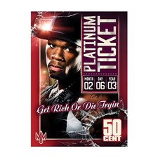 50 CENT Get Rich or Die Tryin PLATINUM TICKET Hip-Hop Trading Card picture