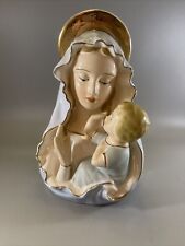 Vintage Ceramic Madonna Virgin Mary Baby Jesus Planter Rubens Originals Japan picture