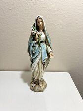 Blessed Virgin Mary Mother Madonna Lilies Garden Statue picture
