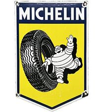 VINTAGE MICHELIN TIRES PORCELAIN SIGN GAS OIL CONTINENTAL GOODYEAR MOTORCYCLE picture