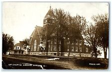 c1910's UP Church College Springs Iowa IA RPPC Photo Pock Art Antique Postcard picture