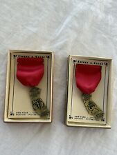 Lot of 2 VINTAGE DIEGES & CLUST CALIFORNIA SCHOOL MUSIC/BAND MEDALS Original Box picture