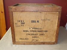 VINTAGE WOODEN WHISKY CRATE - NATIONAL DISTILLERS PRODUCTS CO.  1947 - OHIO picture