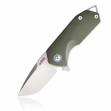 KUBEY KU203 Linerlock Pocket Knife Olive G10 Handle Plain D2 Edge KU203B picture