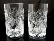 Set of 2 Russian Tea Glasses for Holder Podstakannik - Soviet Crystal Glassware picture