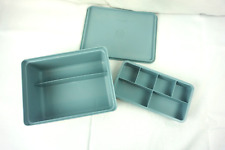 Tupperware Blue Tuppercraft Stow N Go Container Food Craft Storage 1579-4 Vtg picture
