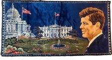 JFK President John F Kennedy Whitehouse Memorial Tapestry  Wall Art  Vintage picture