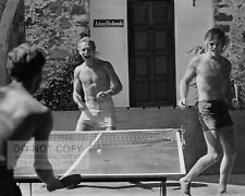 Robert Redford and Paul Newman Playing Ping Pong Table Tennis 8 X 10 Art Print picture
