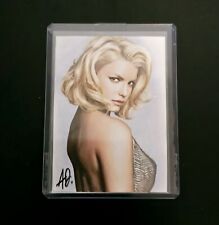 Jessica Simpson Hand Drawn Sketch Trading Card Celebrity Artist Signed 1/1 picture