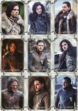 Game of Thrones Iron Anniversary S2 Base Set of 9 Jon Snow 10-18 + empty wrapper picture