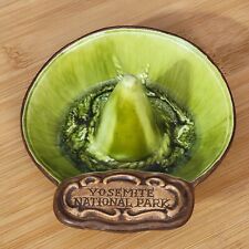 Rare Vtg Treasure Craft 1960s Yosemite National Park Green Sombrero Dish Bowl picture