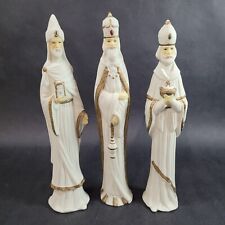 Vintage Nativity Three Wise Men White Thing Porcelain Charlton Cards Wisemen picture