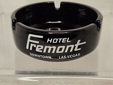 Las Vegas Fremont Hotel Ashtray Casino Black Glass Vintage 1960s Great Condition picture