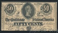 ca1870's Trade Card Printed On the Back of Confederate 50 Cent Bill picture