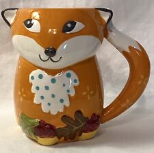 Pier 1 Fox Mug 3D Figural Autumn Style Fall Colors Whimsical picture